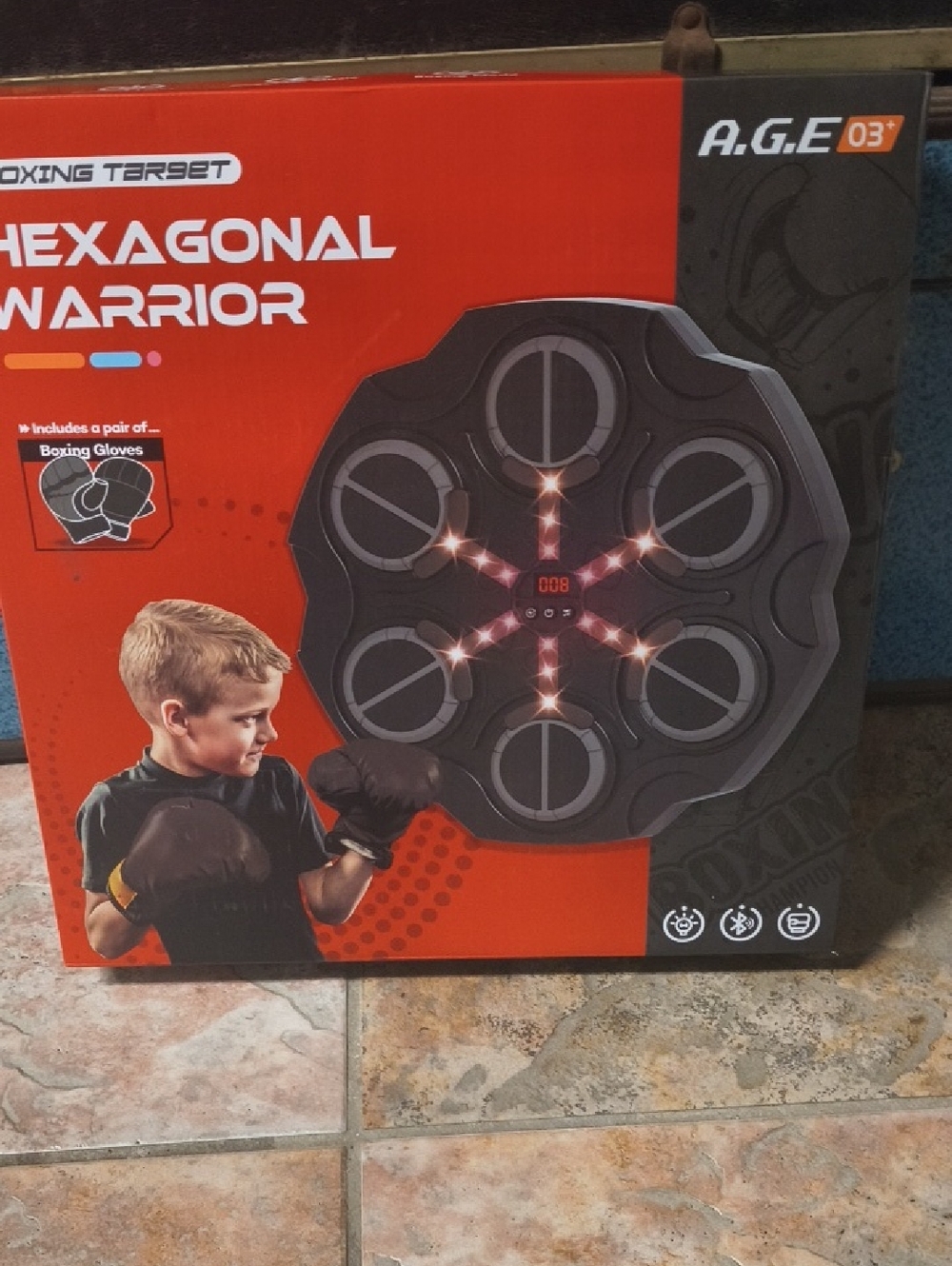 Source Unknown Hexagonal Warrior Kids Boxing Target - Red, Black